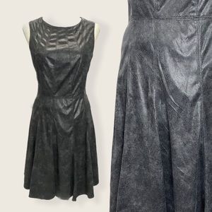 Vince Camuto EUC Faux Matte Leather Midi Dress 8